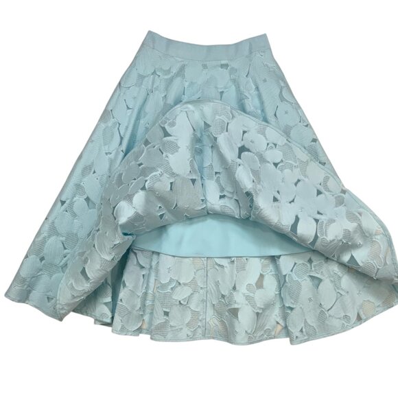 Ted Baker Quinia Skirt Ted/0 US/2 XS Burnout Sky Blue Lace - Picture 3 of 11